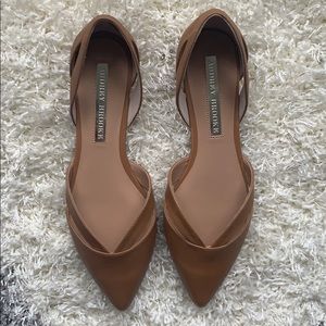 Audrey Brooke Cognac Leather Flats